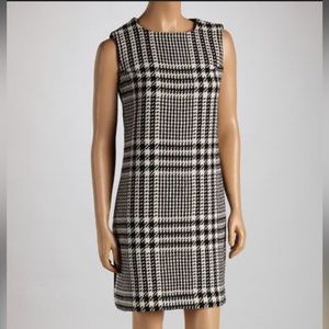 Katherine Barclay Houndstooth Black and White Tweed Dress 8